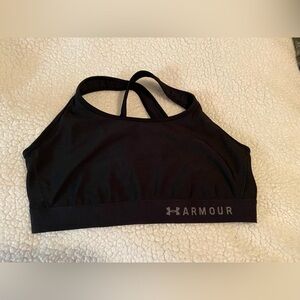 Under Armour Women's Cross-Back Black Sports Bra size 1x